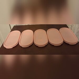 TUPPERWARE SEALS OVAL FLAT/5 PINK